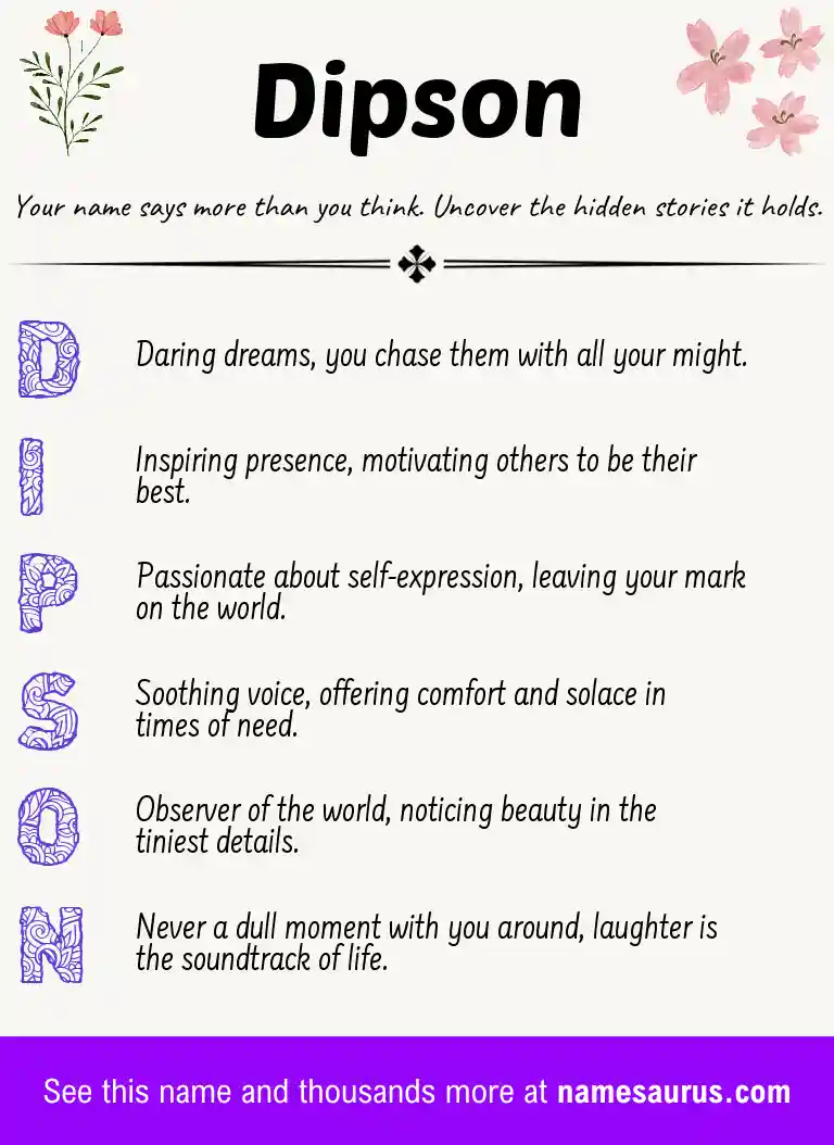 Acrostic poem about Dipson.
