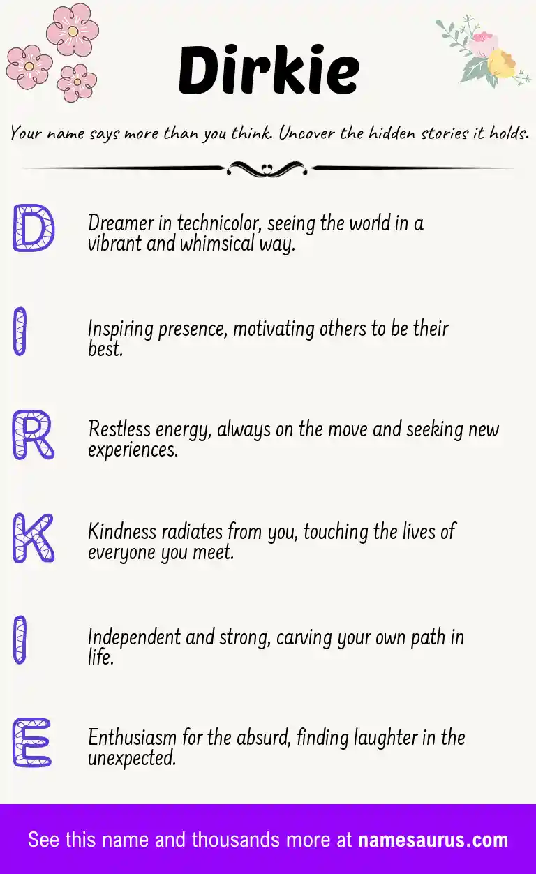 Acrostic poem about Dirkie.