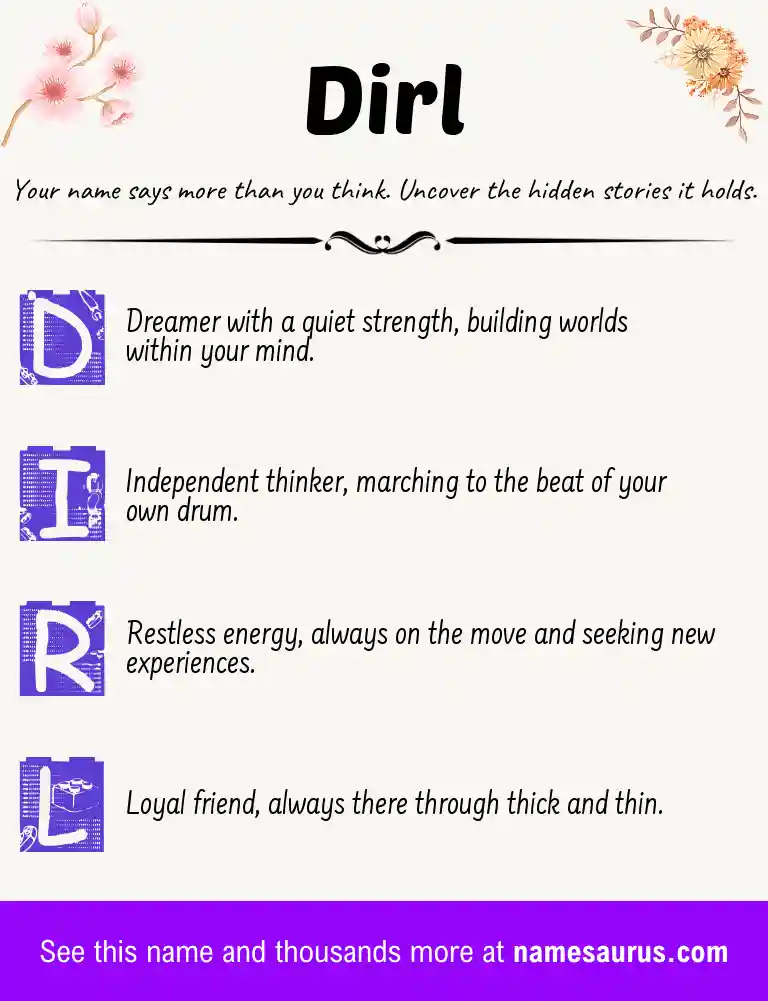 Acrostic poem about Dirl.