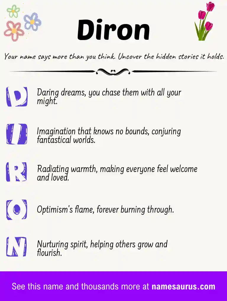 Acrostic poem about Diron.