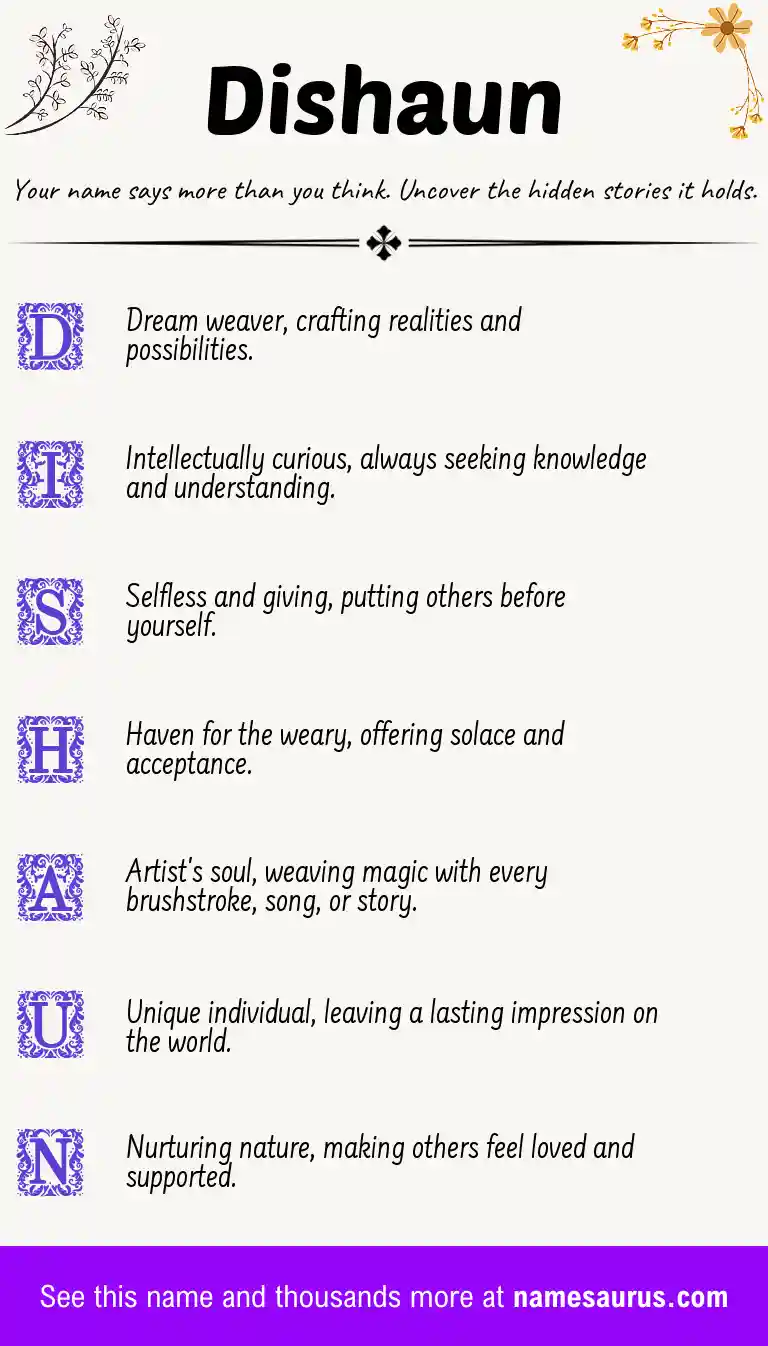 Acrostic poem about Dishaun.