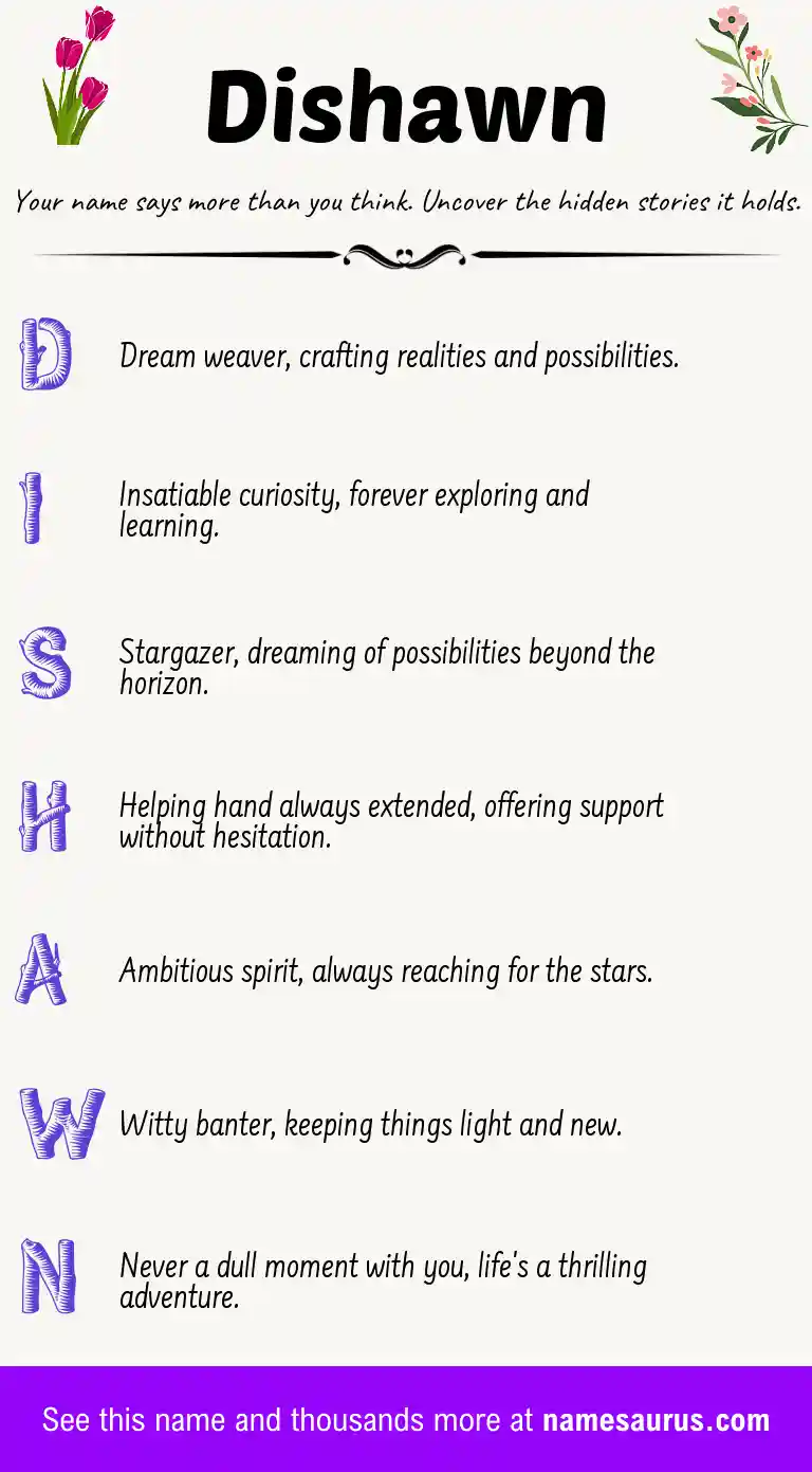 Acrostic poem about Dishawn.