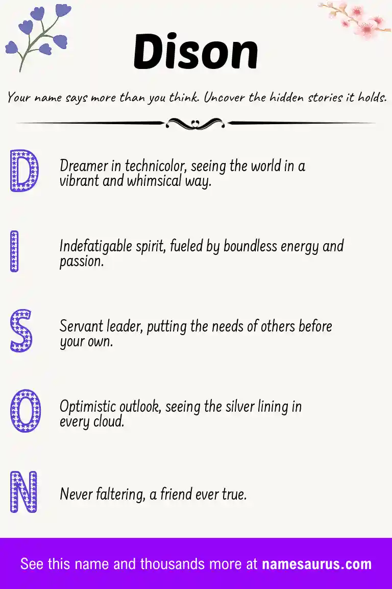 Acrostic poem about Dison.