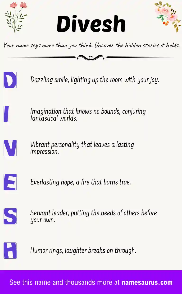 Acrostic poem about Divesh.