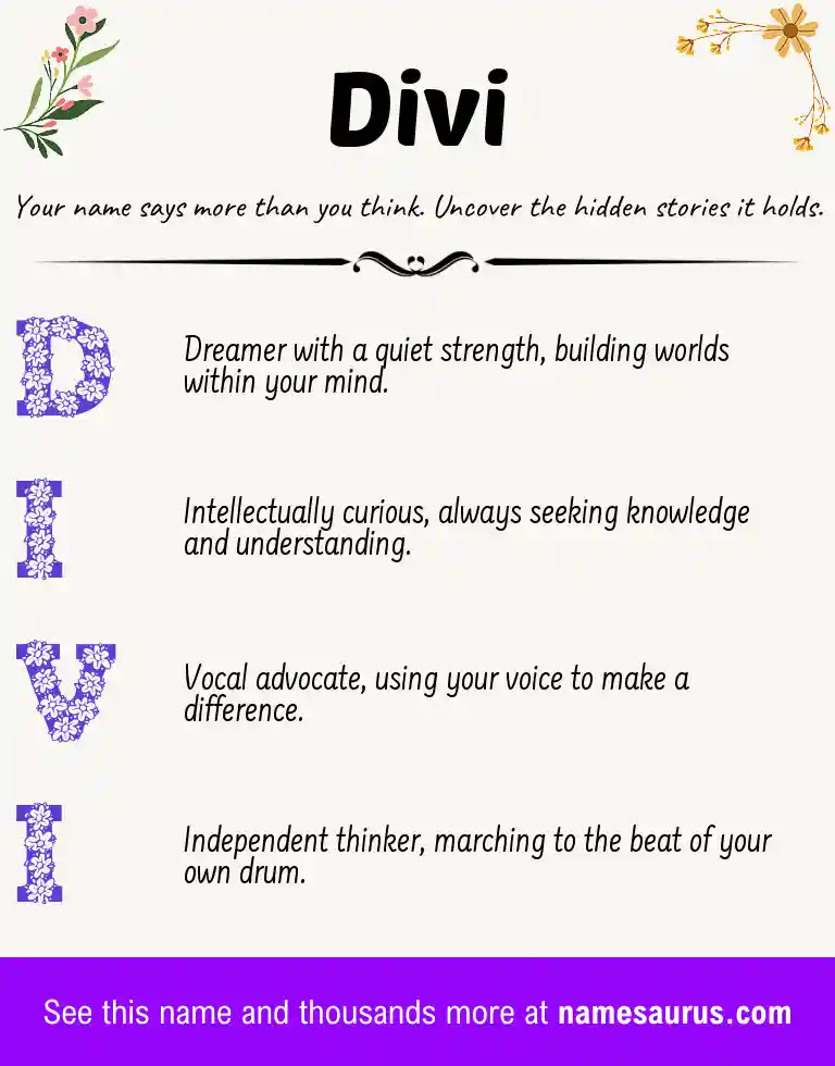 Acrostic poem about Divi.