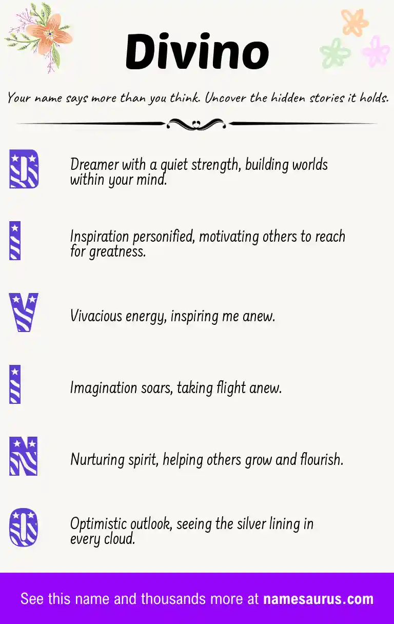 Acrostic poem about Divino.