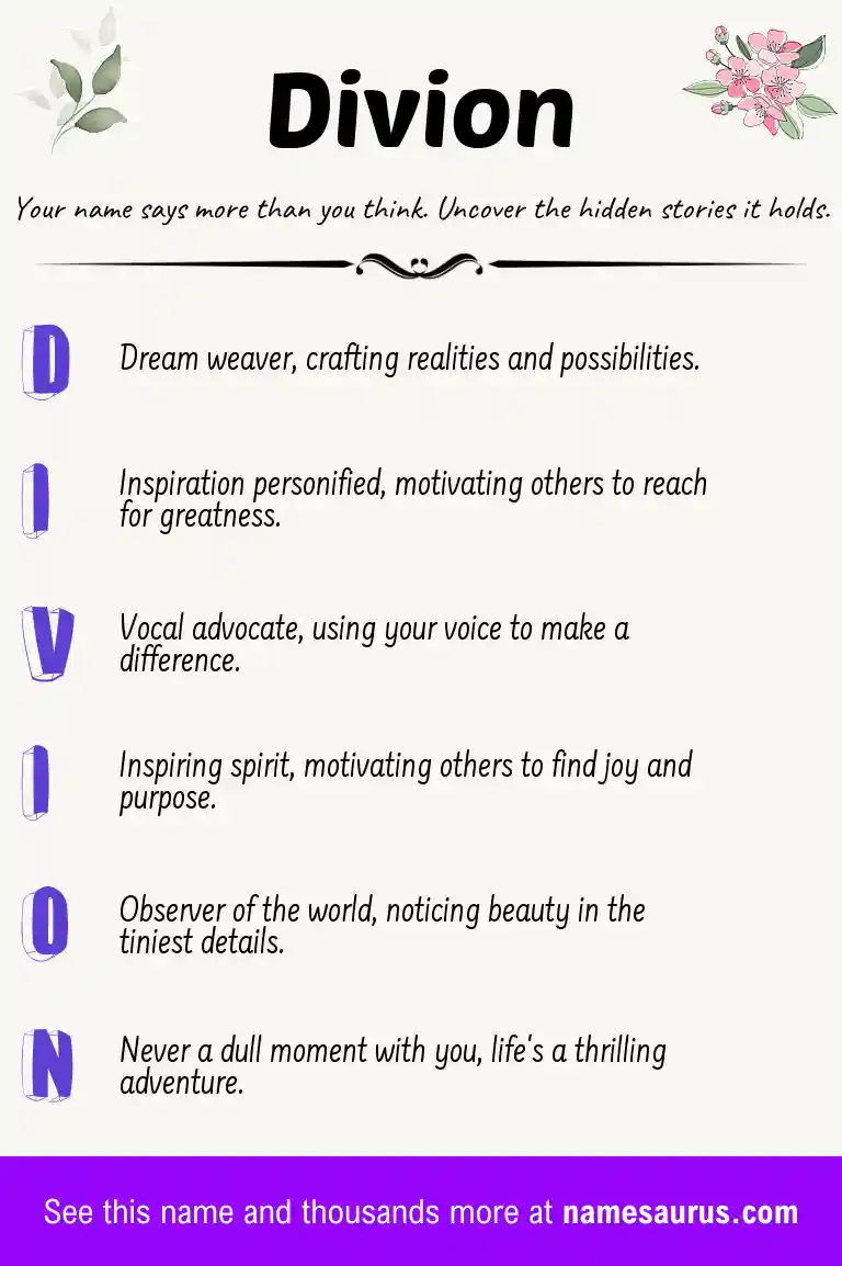 Acrostic poem about Divion.