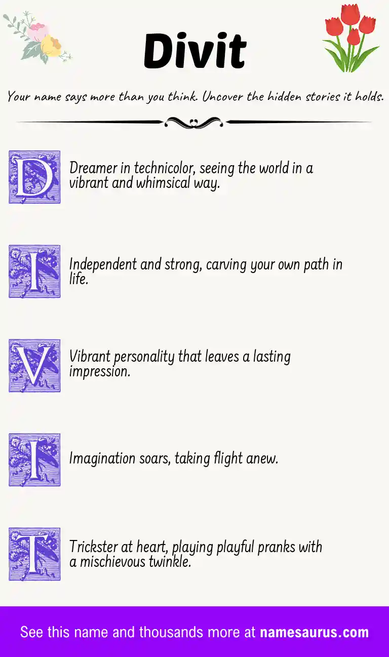 Acrostic poem about Divit.