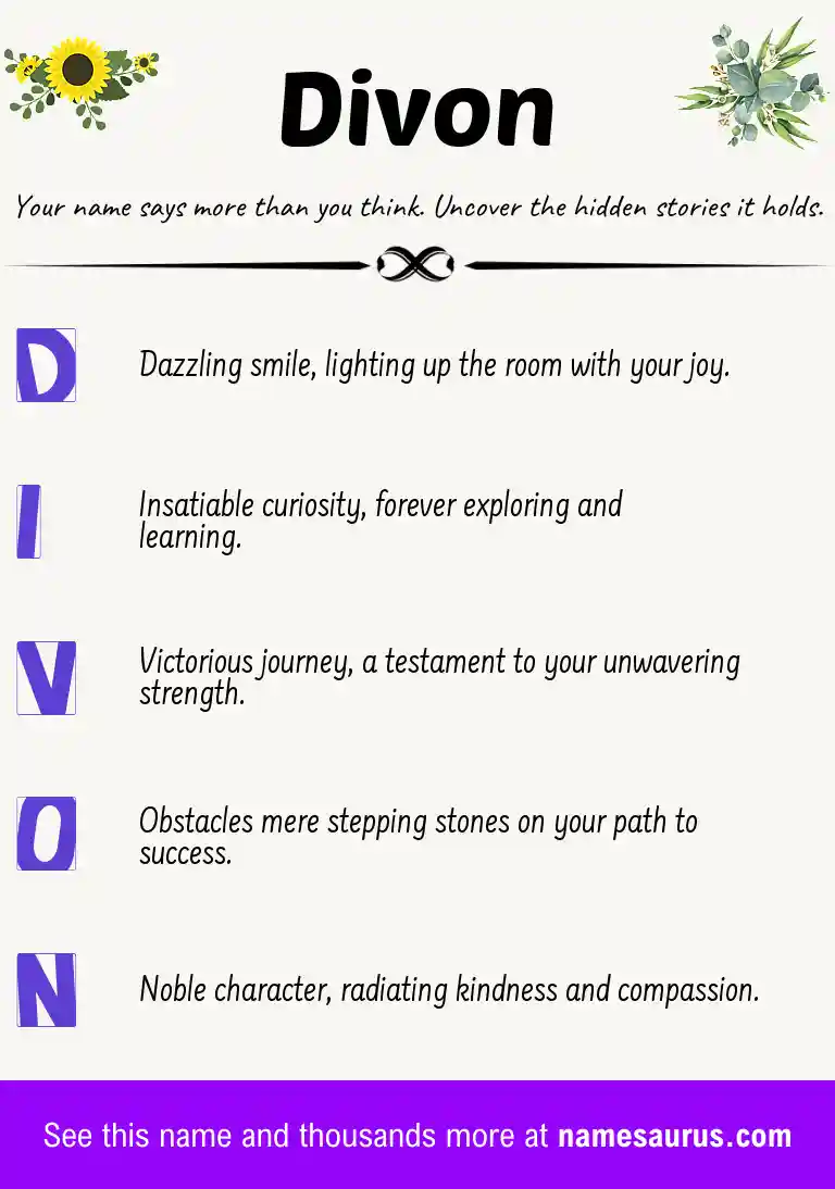 Acrostic poem about Divon.