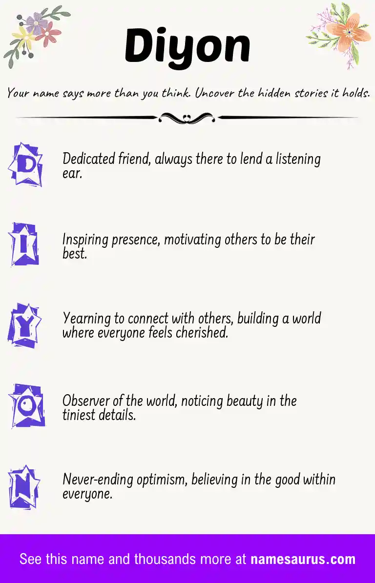 Acrostic poem about Diyon.