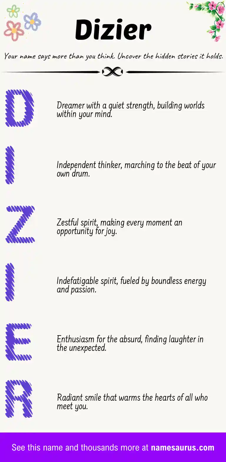Acrostic poem about Dizier.