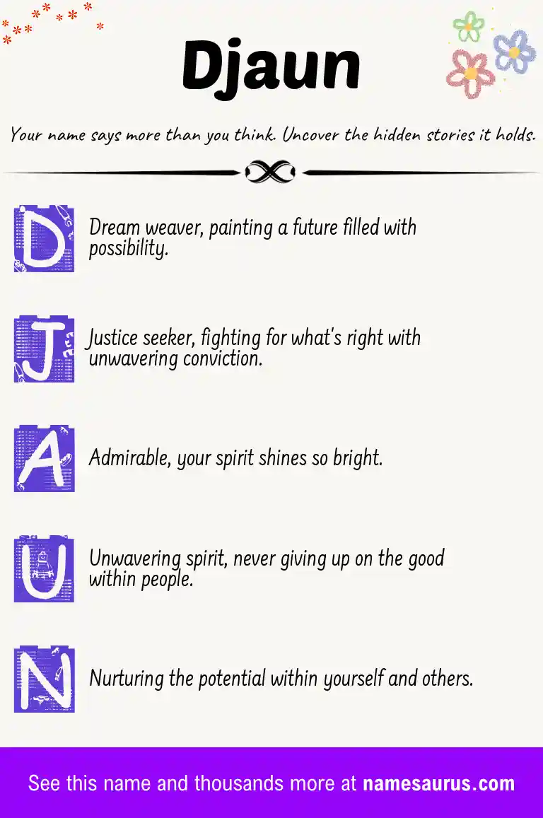 Acrostic poem about Djaun.