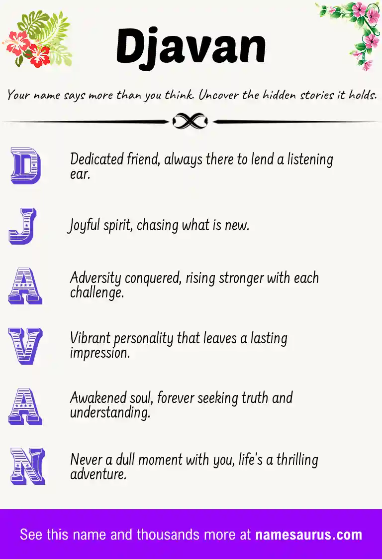 Acrostic poem about Djavan.