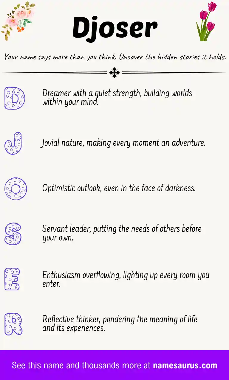 Acrostic poem about Djoser.