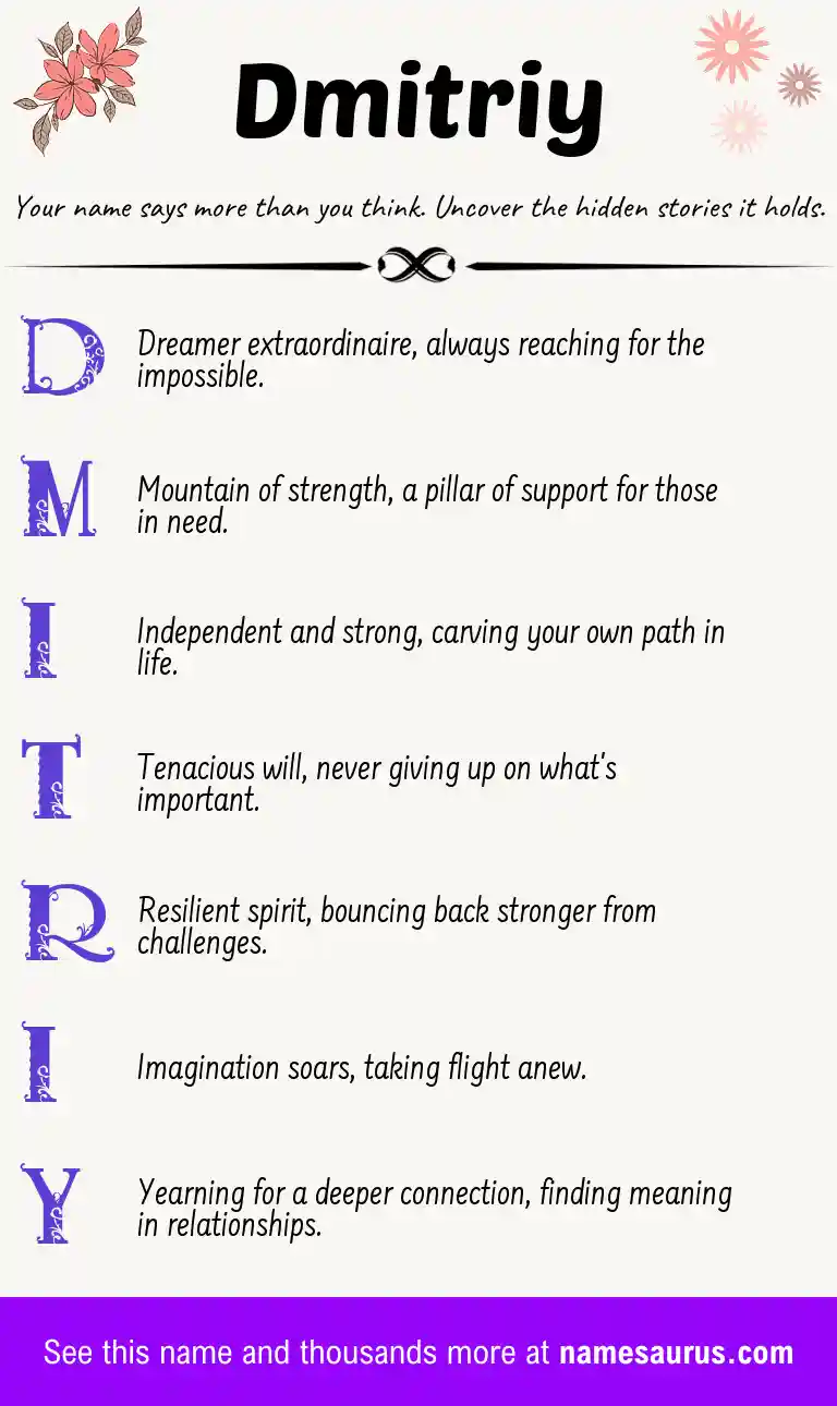 Acrostic poem about Dmitriy.