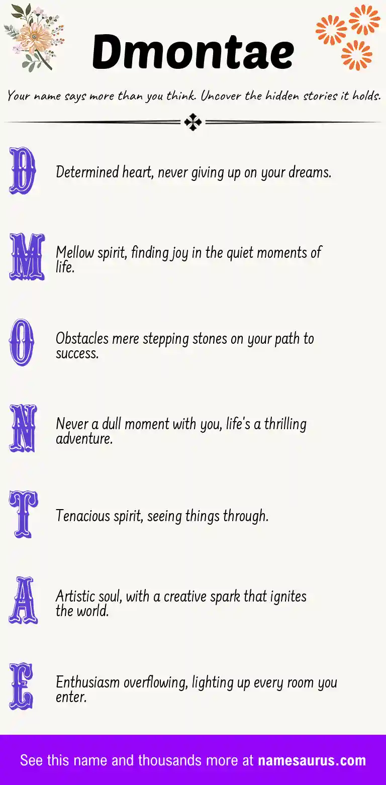 Acrostic poem about Dmontae.
