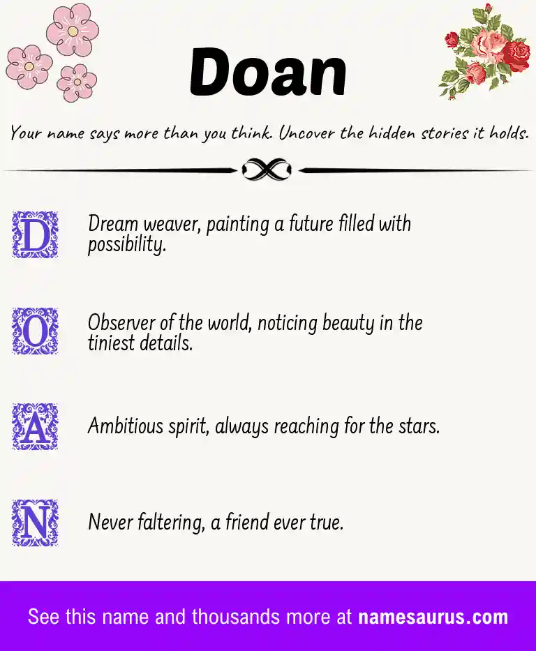 Acrostic poem about Doan.