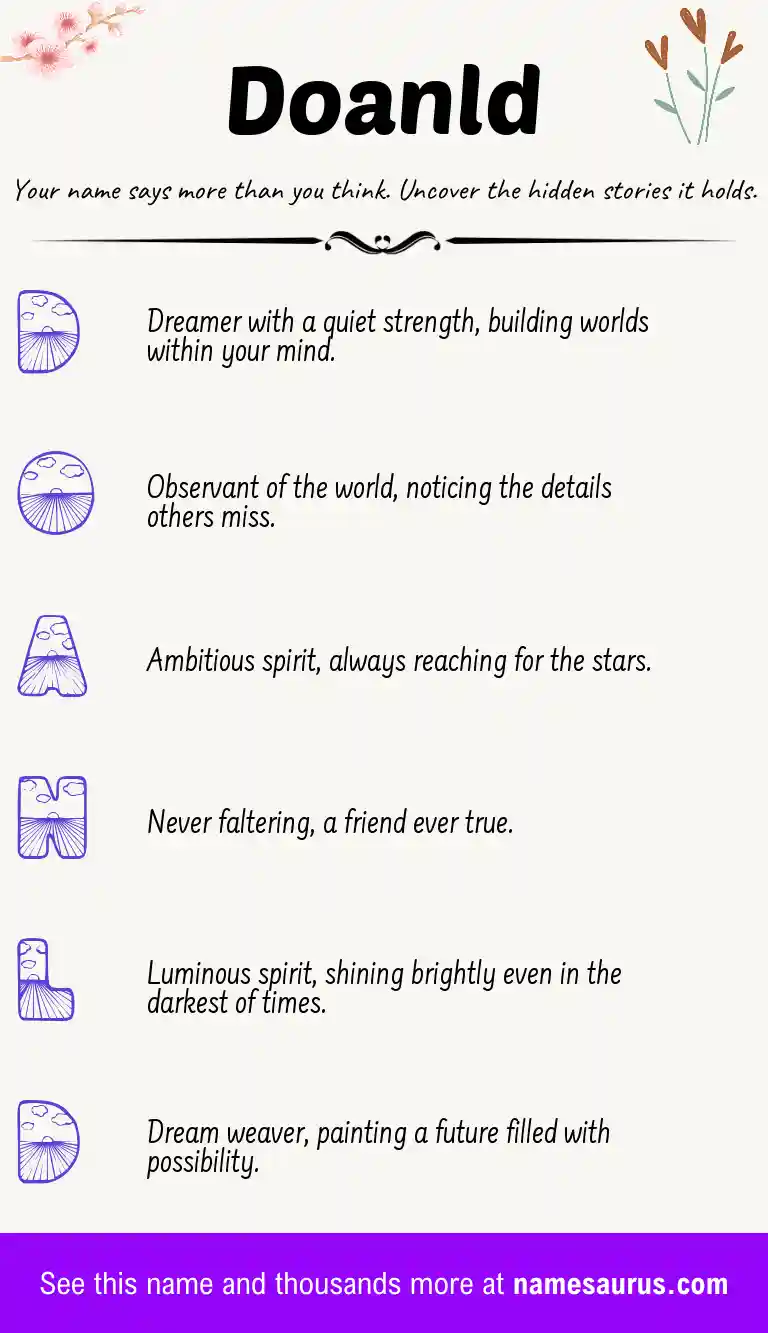 Acrostic poem about Doanld.