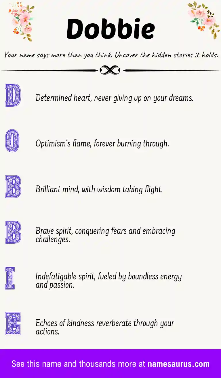 Acrostic poem about Dobbie.