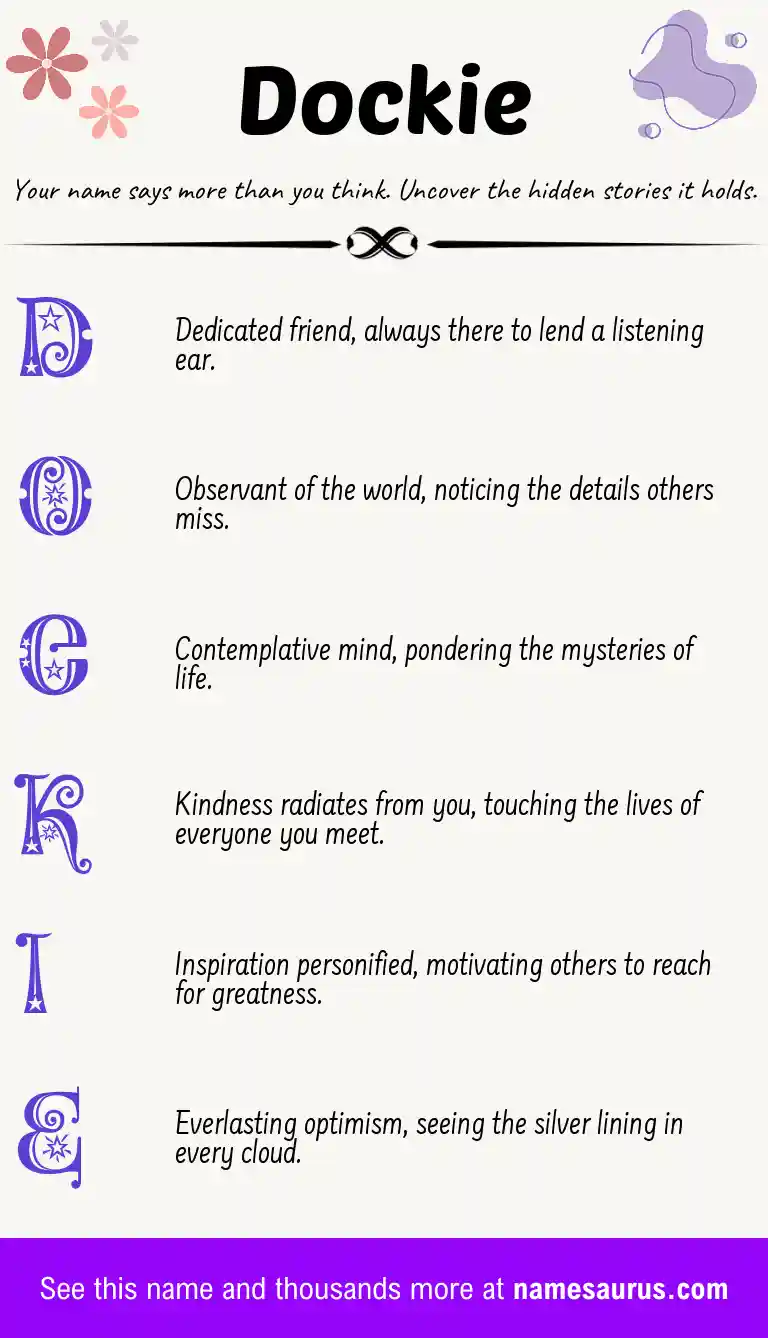 Acrostic poem about Dockie.