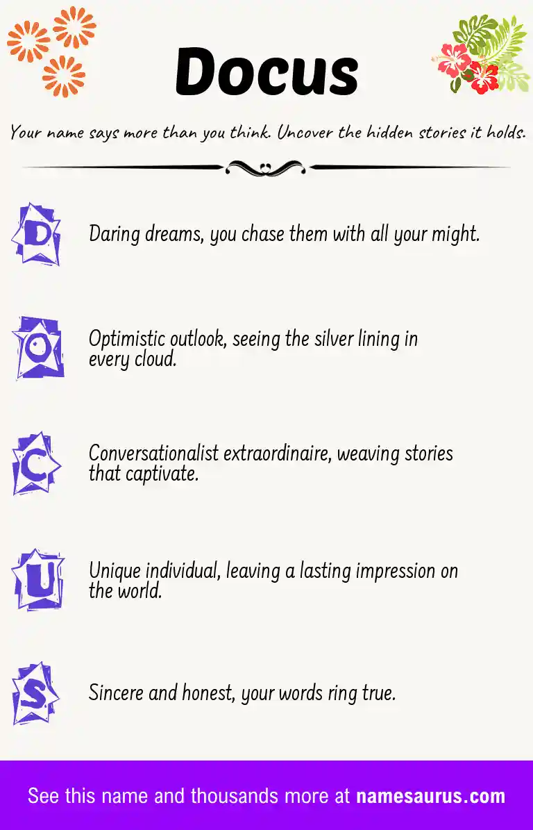 Acrostic poem about Docus.