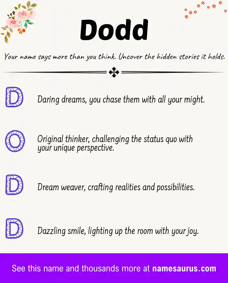 Acrostic poem about Dodd.