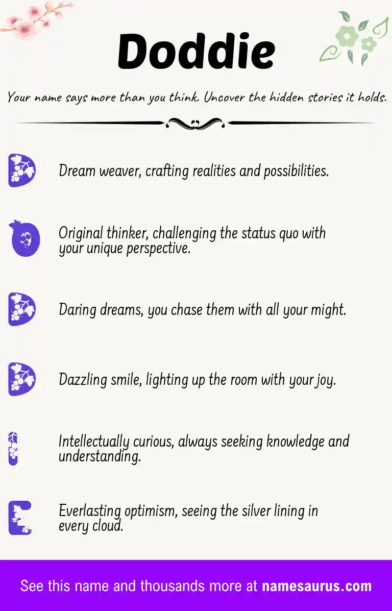Acrostic poem about Doddie.