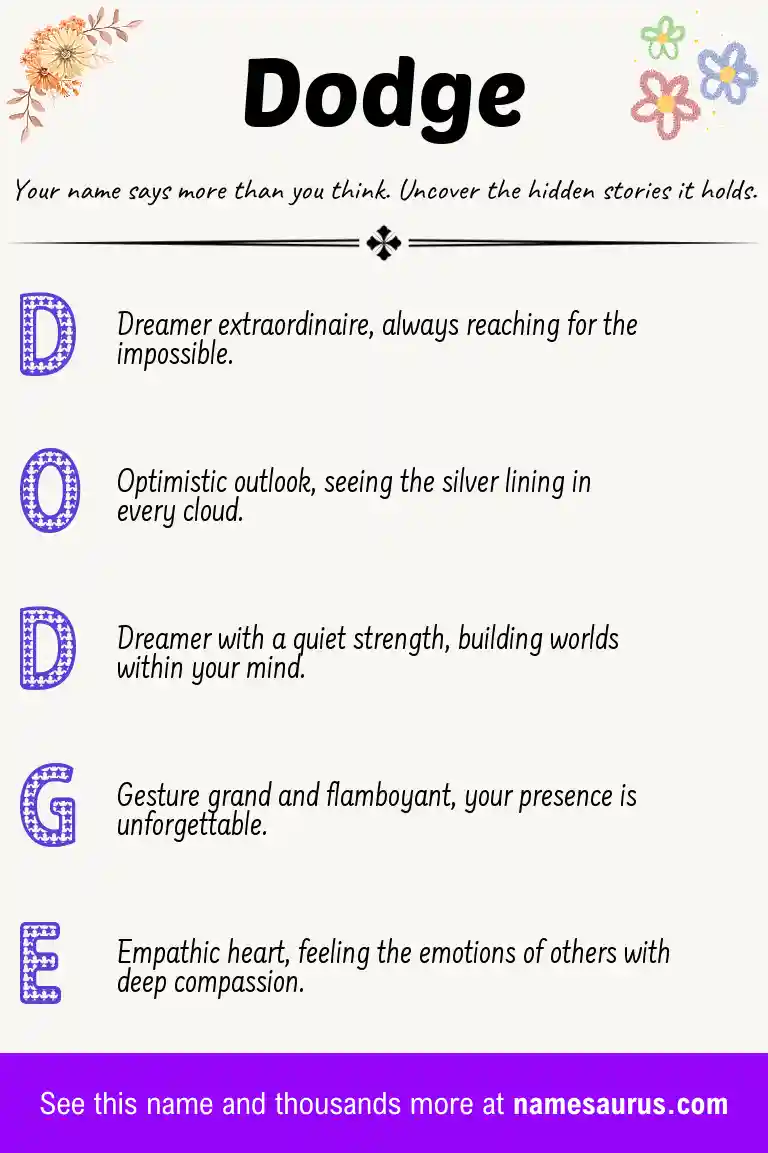 Acrostic poem about Dodge.