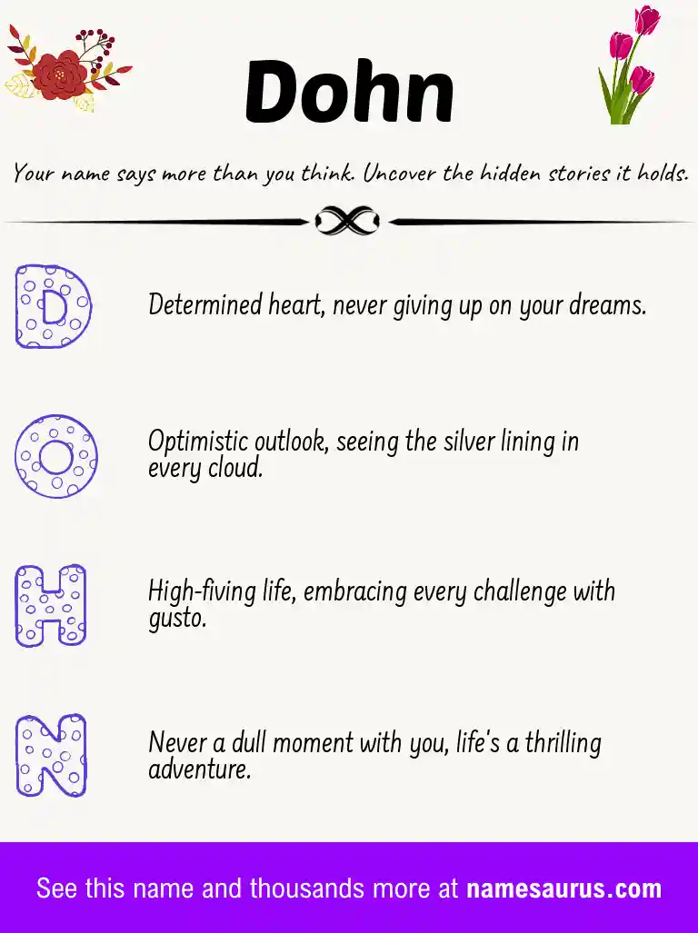 Acrostic poem about Dohn.