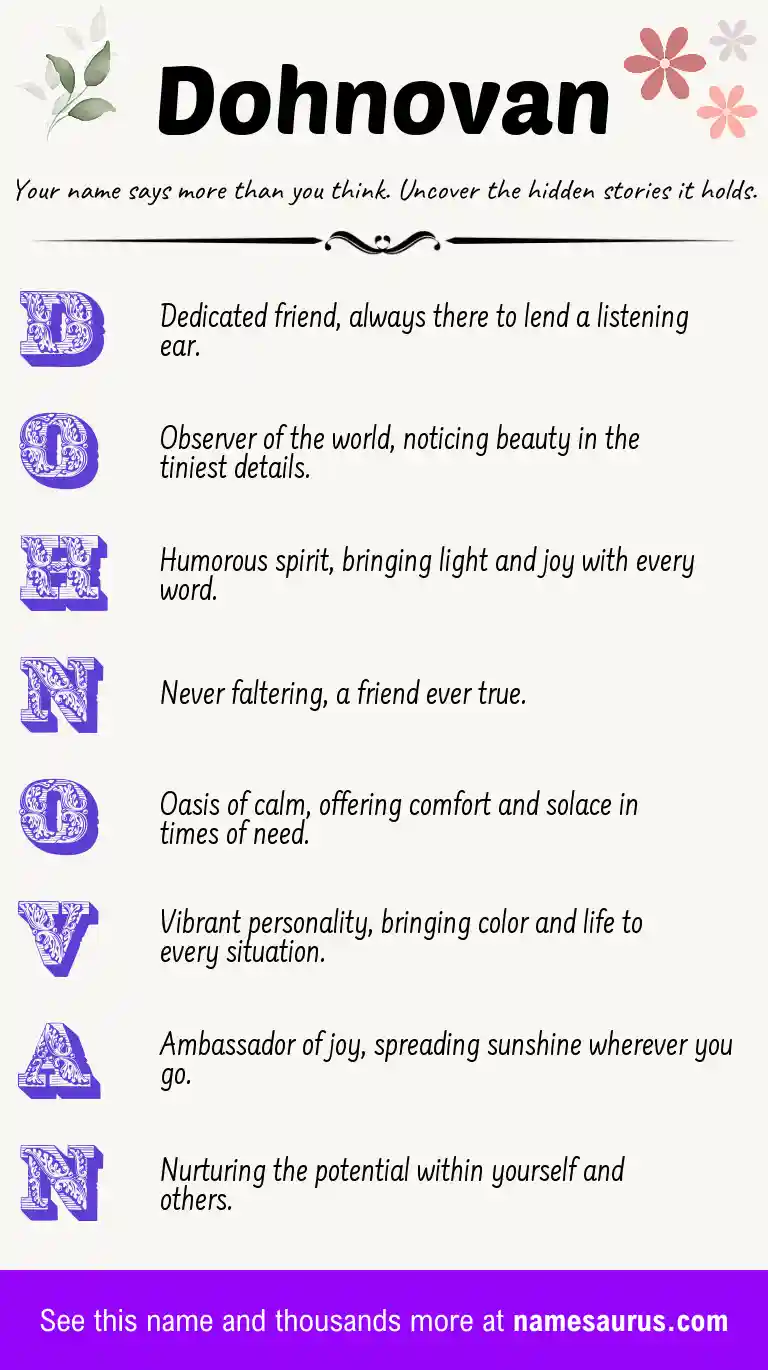 Acrostic poem about Dohnovan.