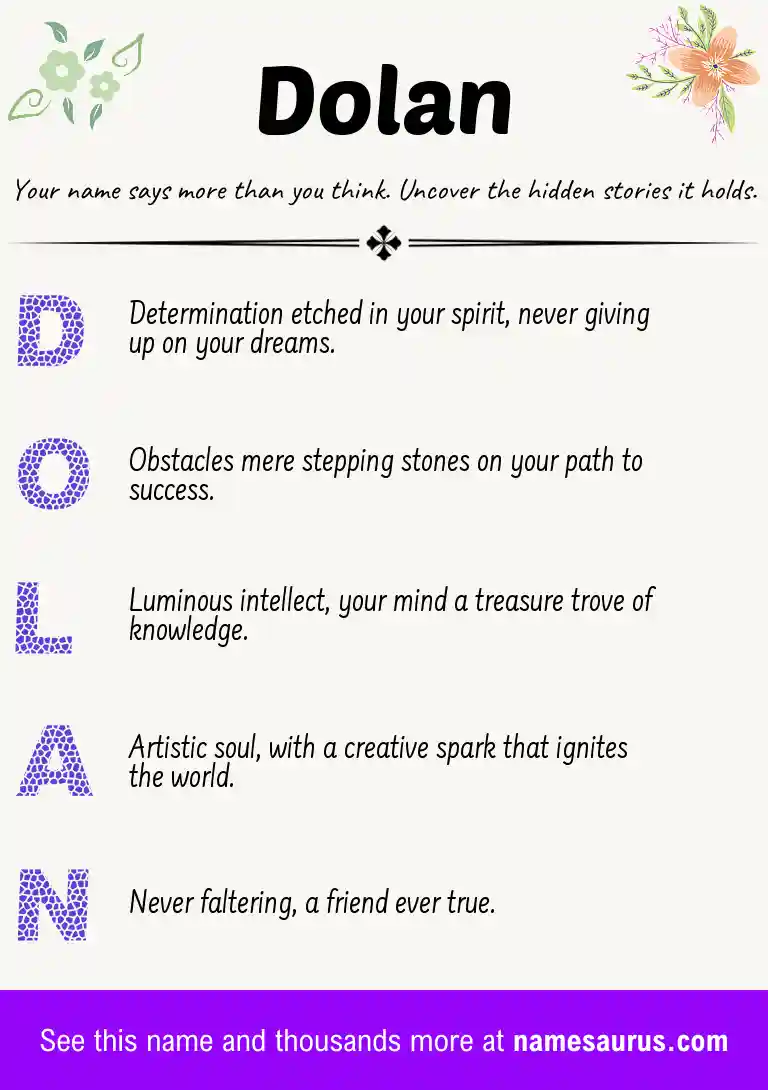 Acrostic poem about Dolan.
