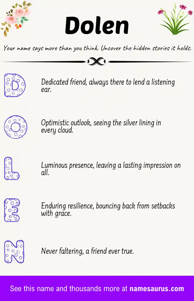 Acrostic poem about Dolen.