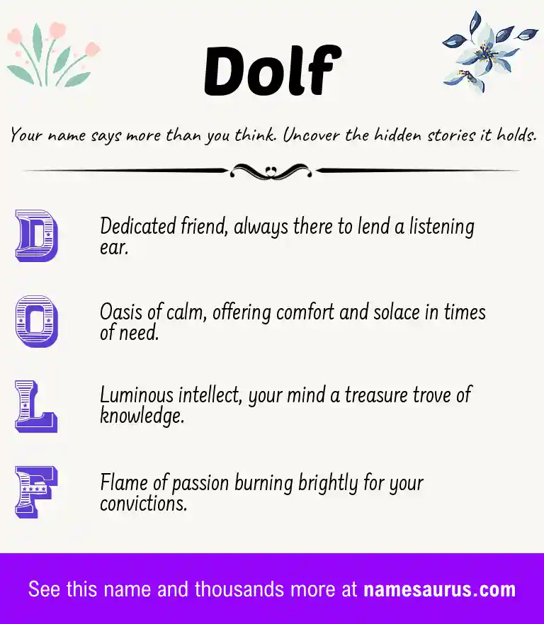 Acrostic poem about Dolf.