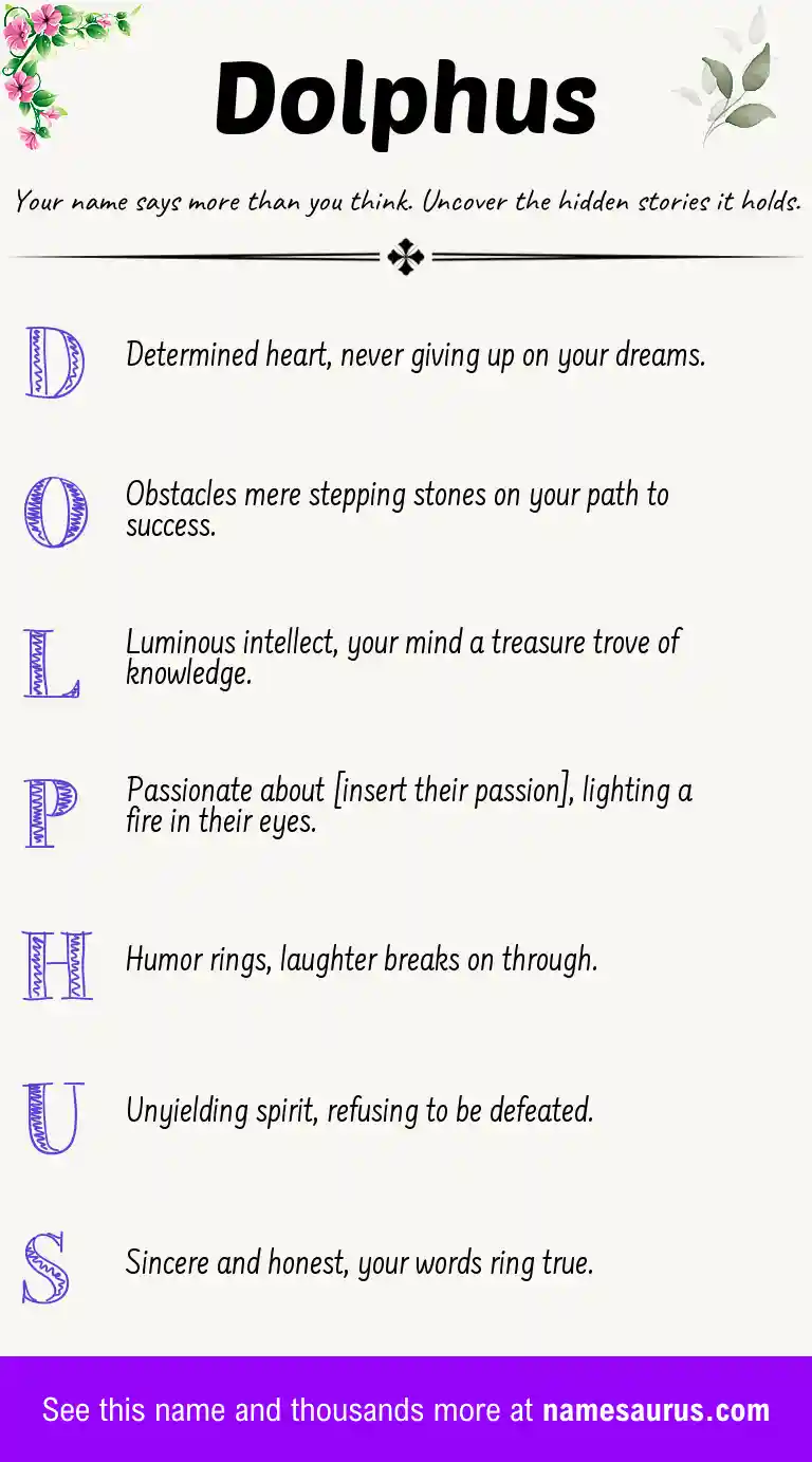 Acrostic poem about Dolphus.