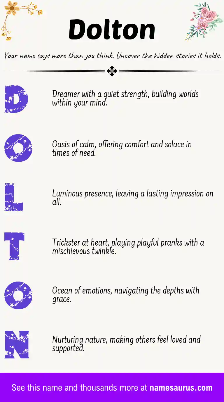 Acrostic poem about Dolton.