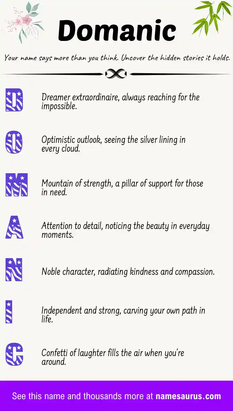 Acrostic poem about Domanic.