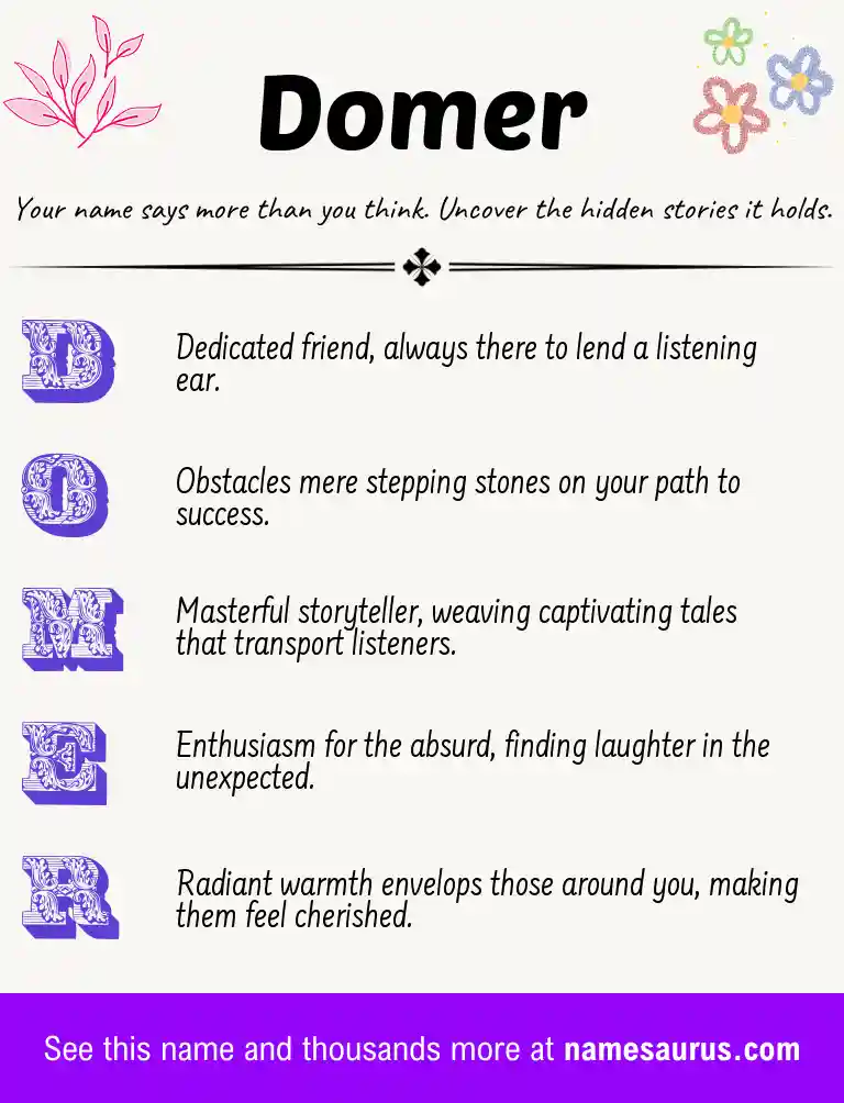 Acrostic poem about Domer.