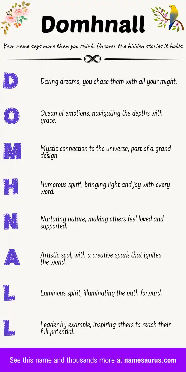 Acrostic poem about Domhnall.