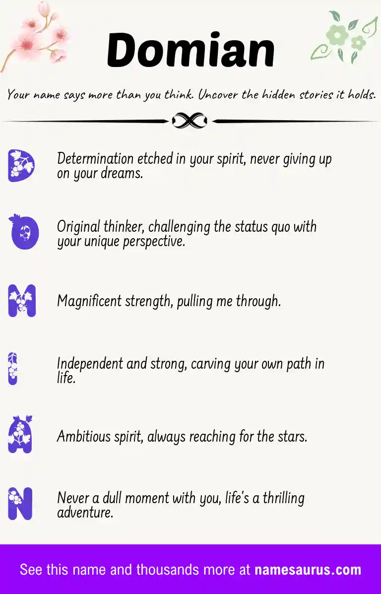 Acrostic poem about Domian.