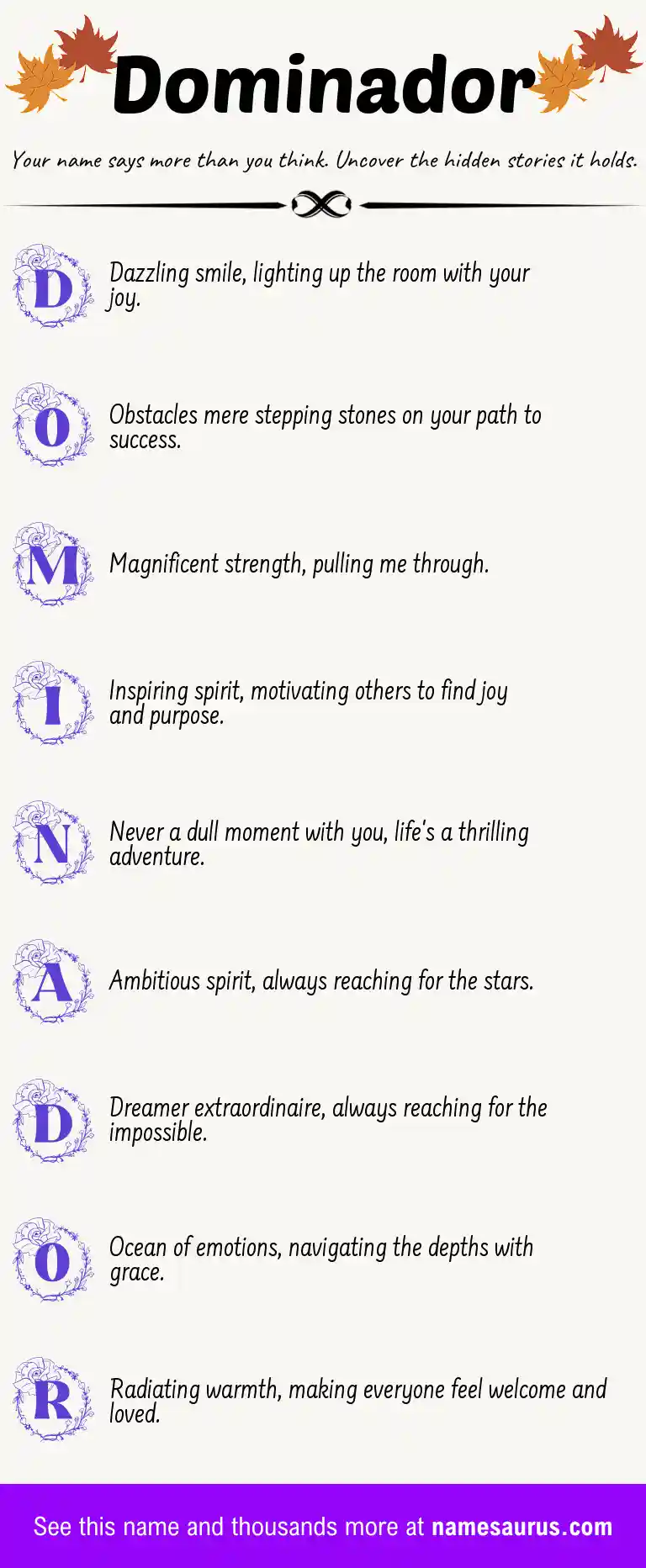 Acrostic poem about Dominador.