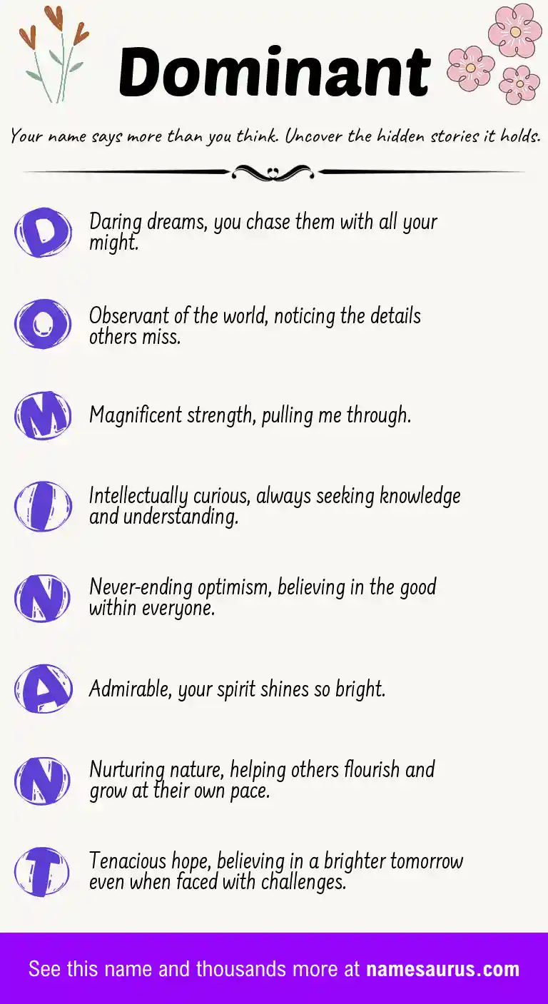 Acrostic poem about Dominant.