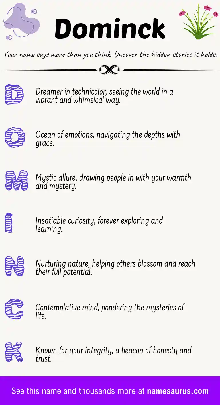 Acrostic poem about Dominck.