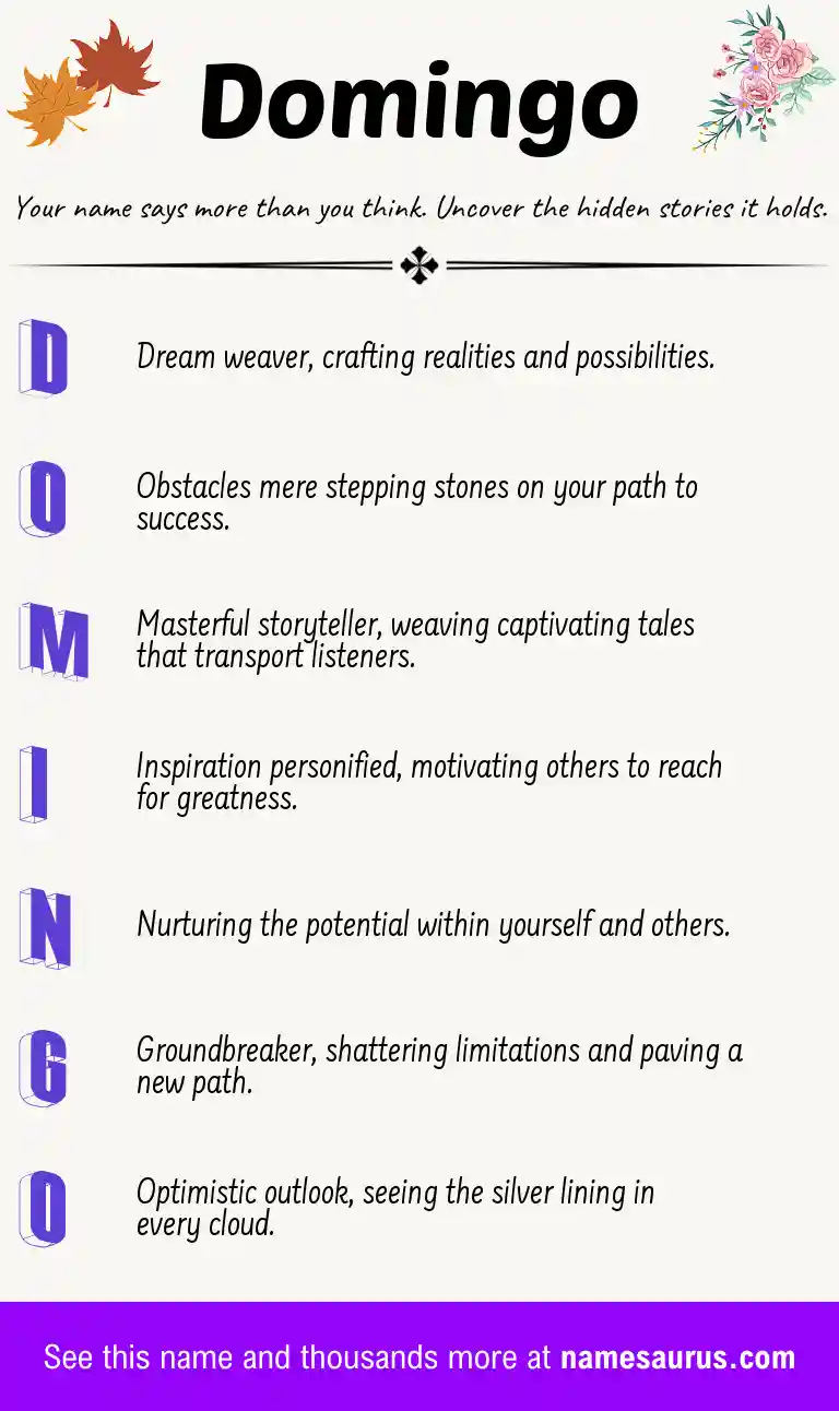 Acrostic poem about Domingo.