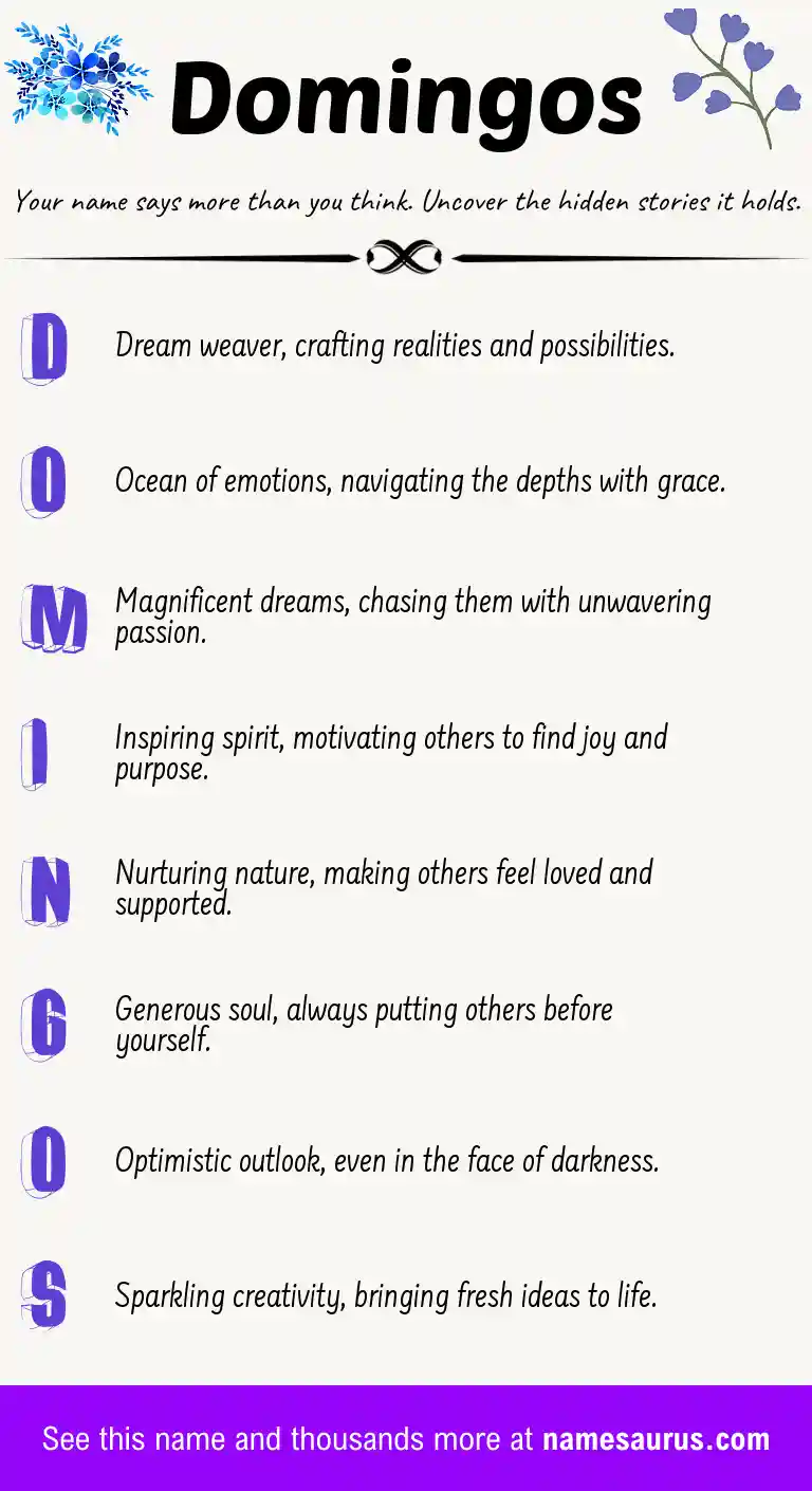 Acrostic poem about Domingos.