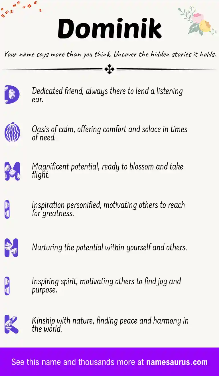 Acrostic poem about Dominik.