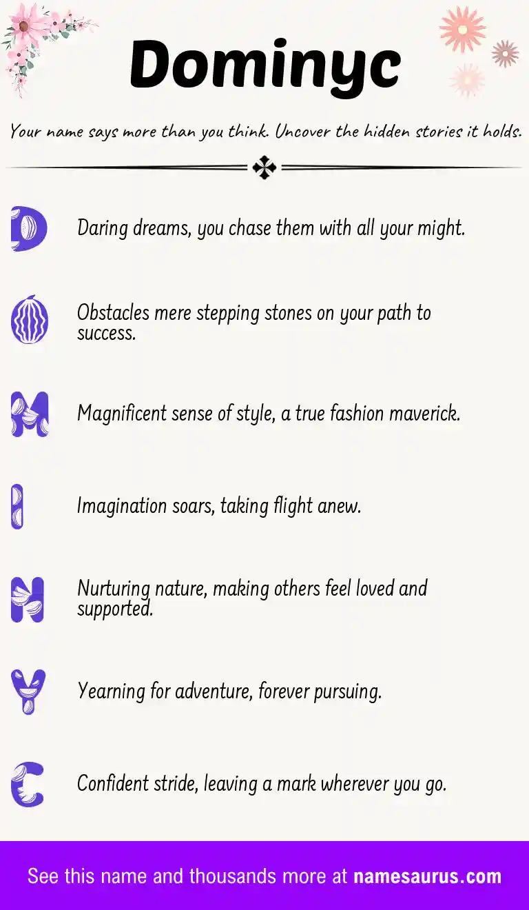 Acrostic poem about Dominyc.