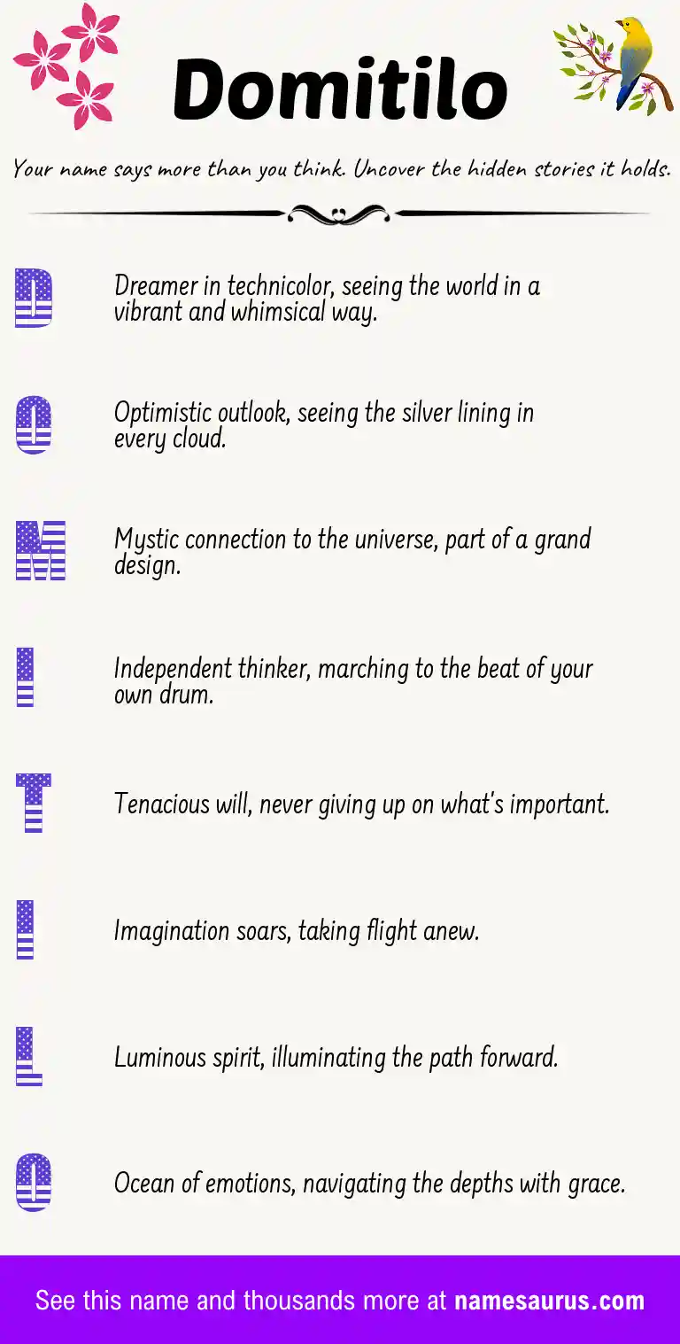 Acrostic poem about Domitilo.