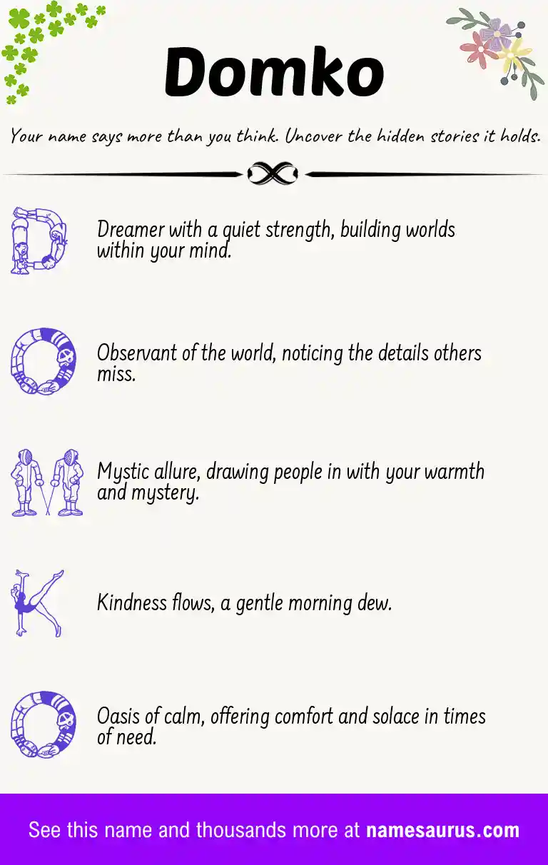 Acrostic poem about Domko.