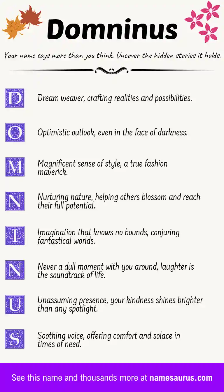 Acrostic poem about Domninus.