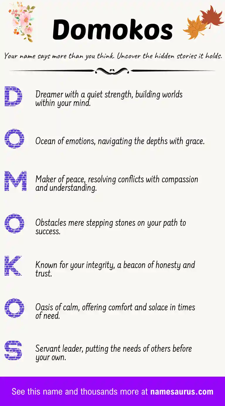 Acrostic poem about Domokos.